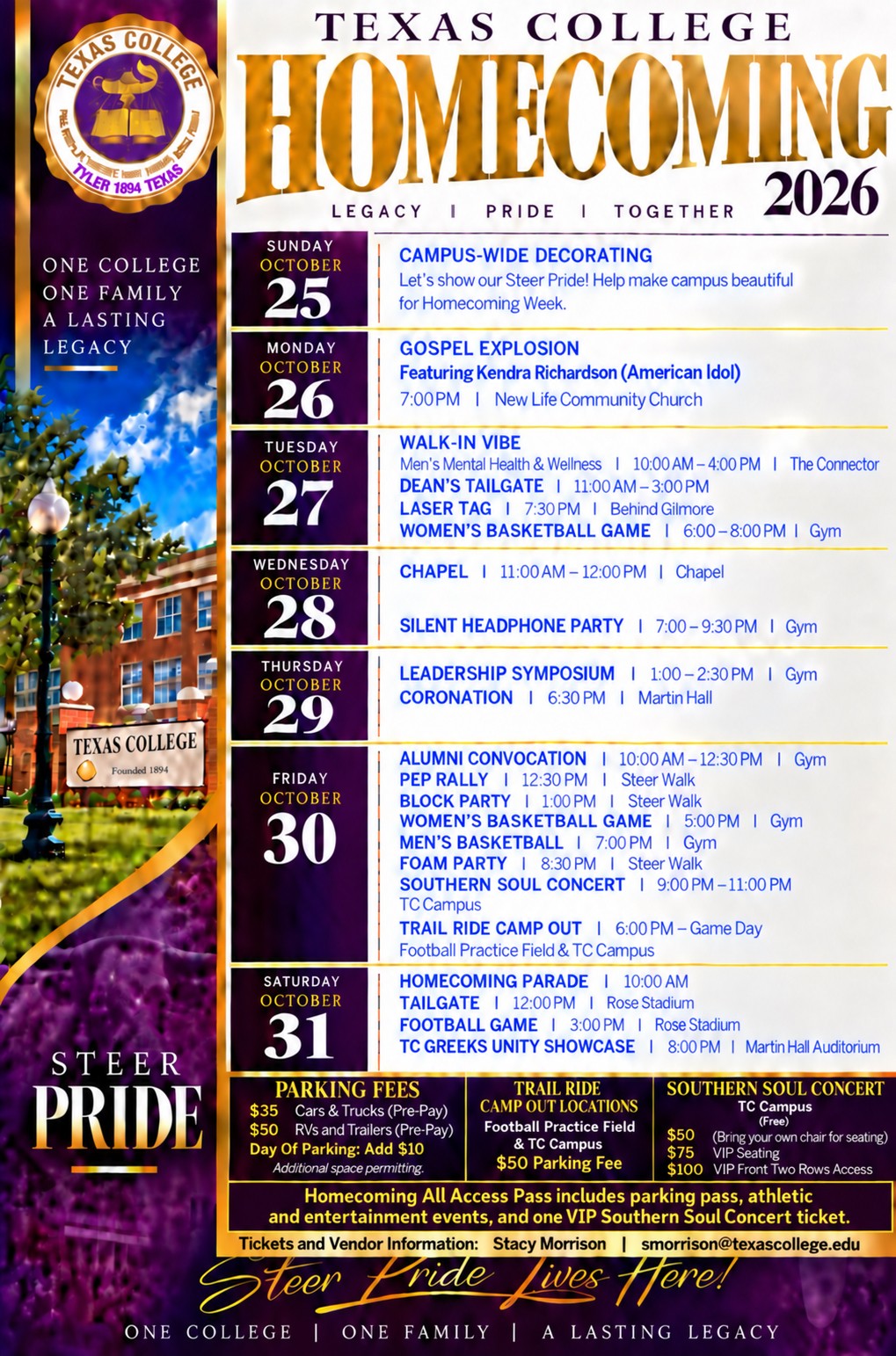 Homecoming Schedule Homecoming Schedule